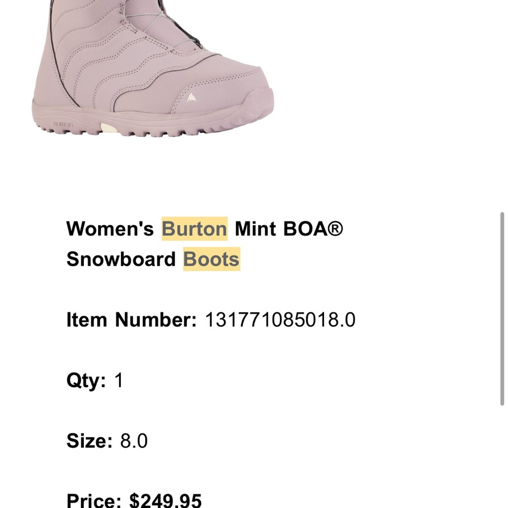 Burton Mint BOA Snowboard Boots - Light Purple